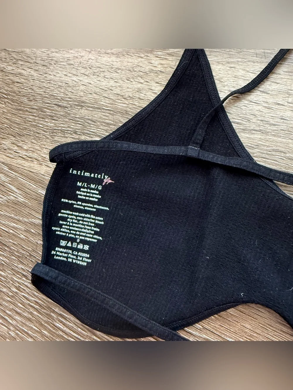 NWOT Free People Intimately Open Back Black Bra